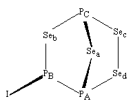 P 3 Se 4 I structure and atom labelling