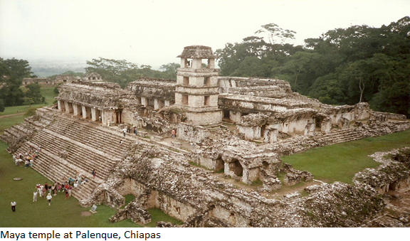 Photo of Maya temple at Palenque in Chiapas