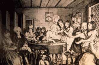 Hogarth, The Harlot's Progress, the wake