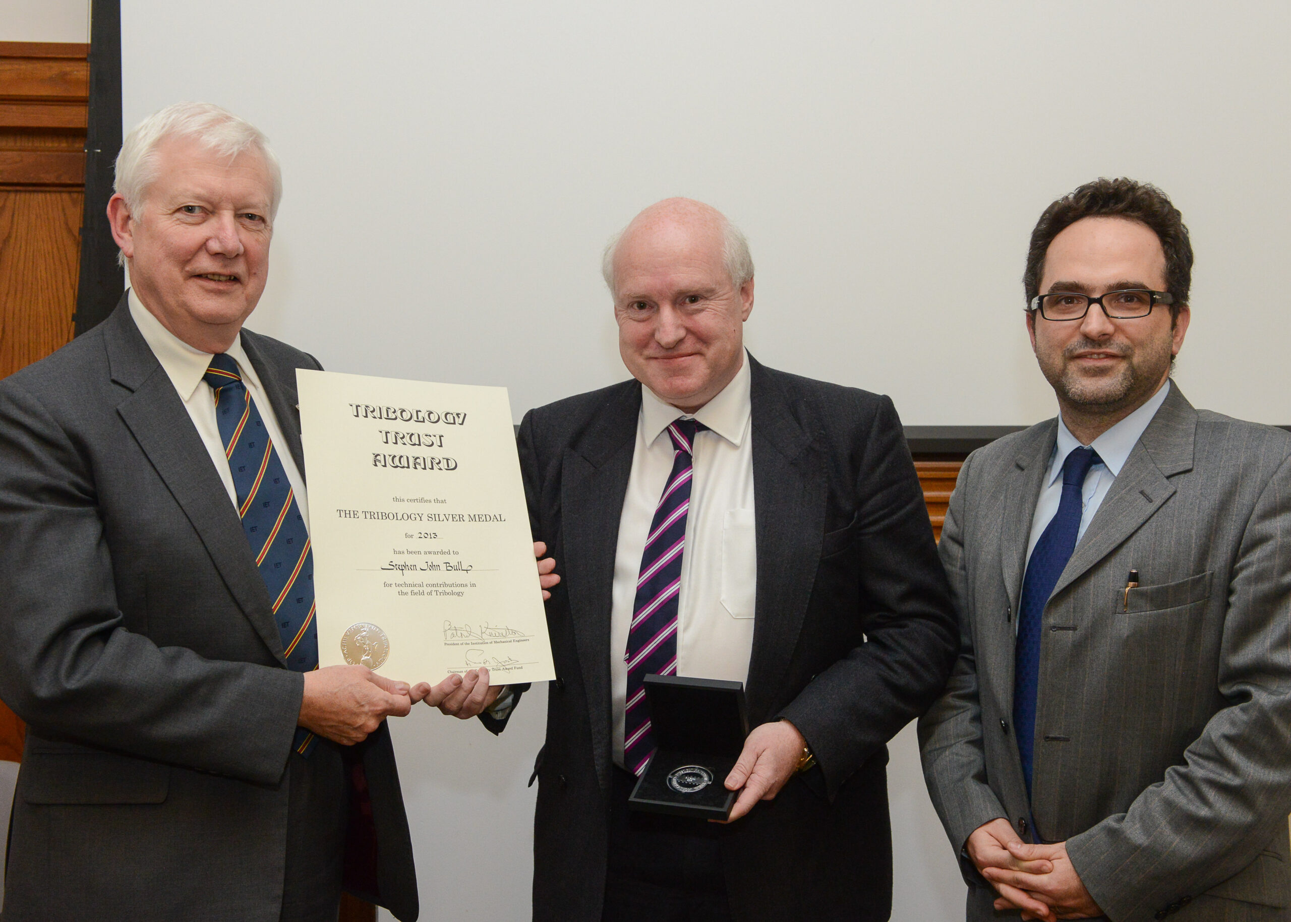 Tribology Trust Silver medal award December 2013