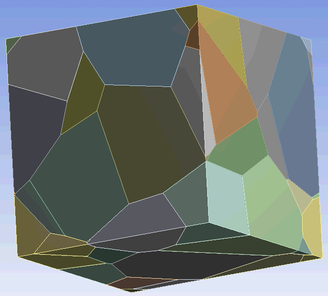 Periodic unit cube with 10 polyhedra