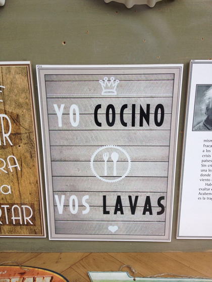Image illustrating use of voseo (yo cocino vos lavas)