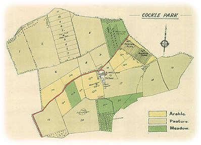 Old map of Cockle Park showing long-term trials