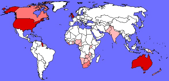 English language map